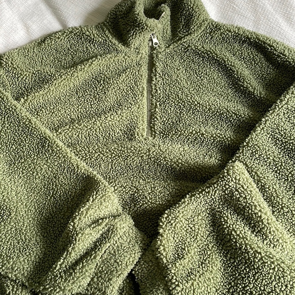 Green quarter zip